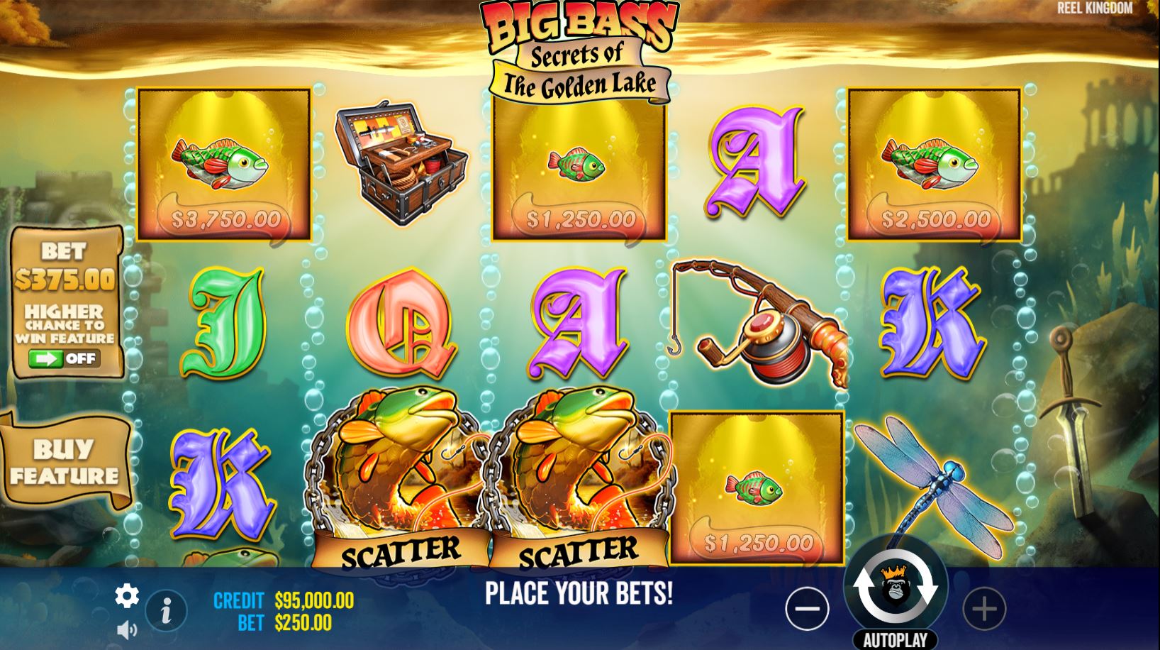 Big Bass Secrets of the Golden Lake slot - base game